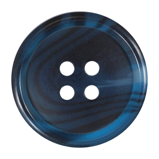 Elan; 4-Hole Button, Blue, 3/4" (20mm)