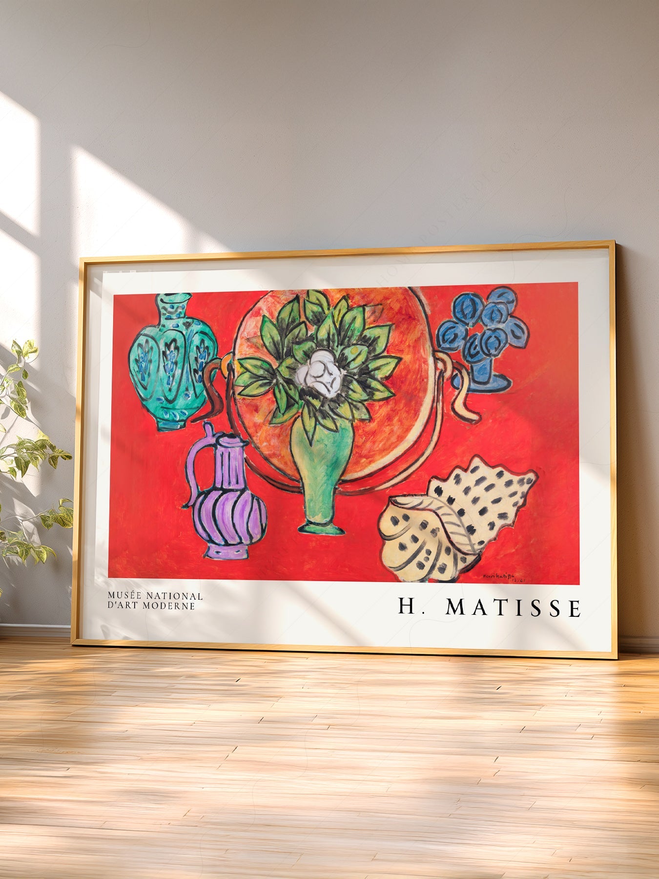 Henri Matisse Still Life with Magnolia Art Print – Vibrant Red Wall Decor