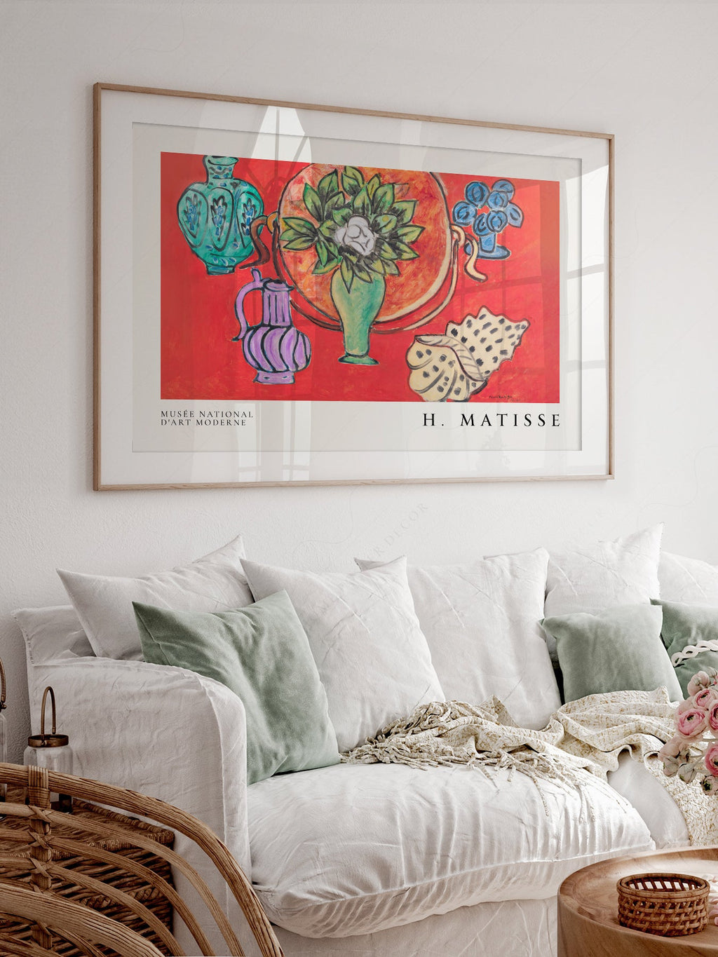 Henri Matisse Still Life with Magnolia Art Print – Vibrant Red Wall Decor