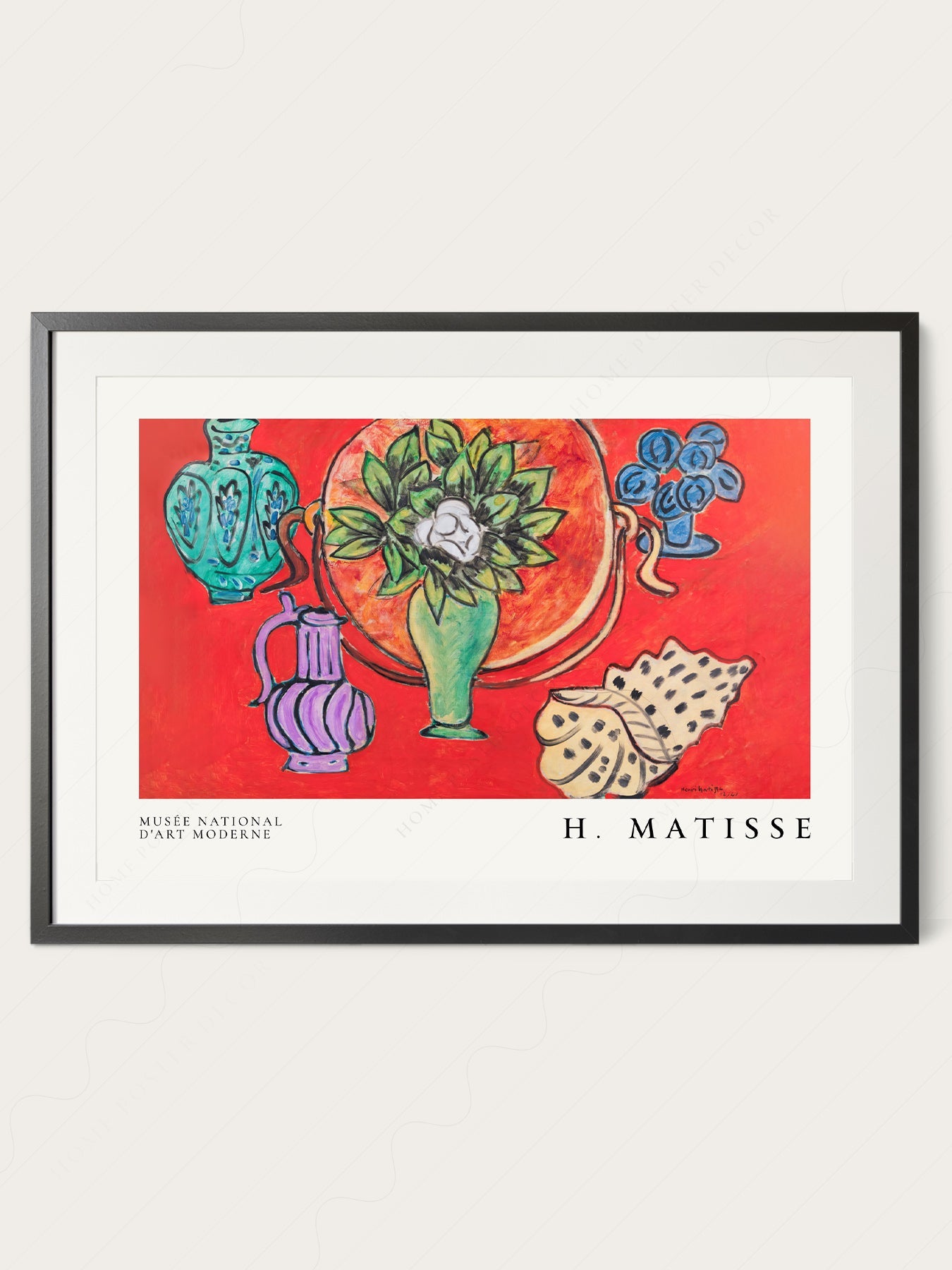 Henri Matisse Still Life with Magnolia Art Print – Vibrant Red Wall Decor