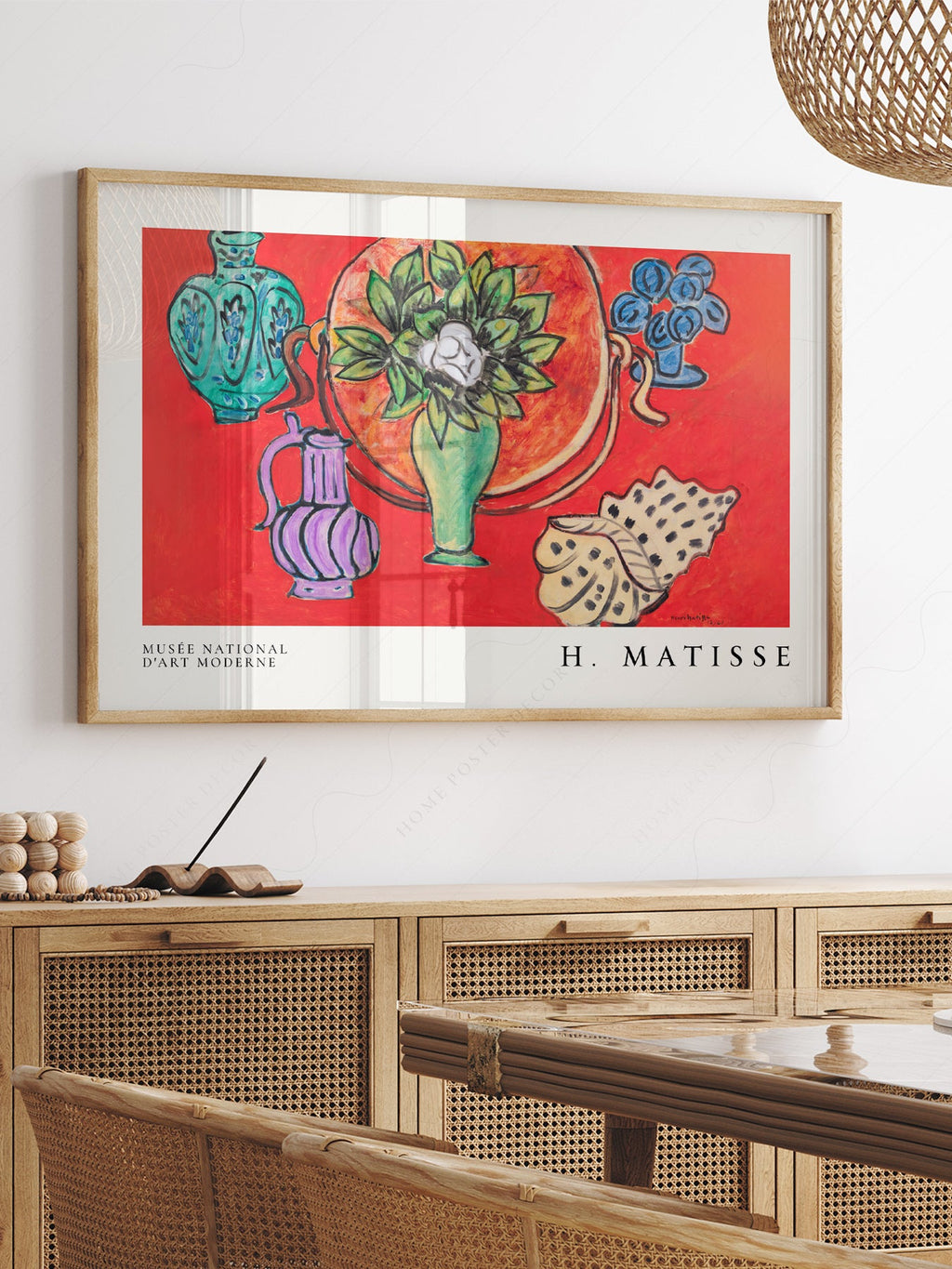 Henri Matisse Still Life with Magnolia Art Print – Vibrant Red Wall Decor