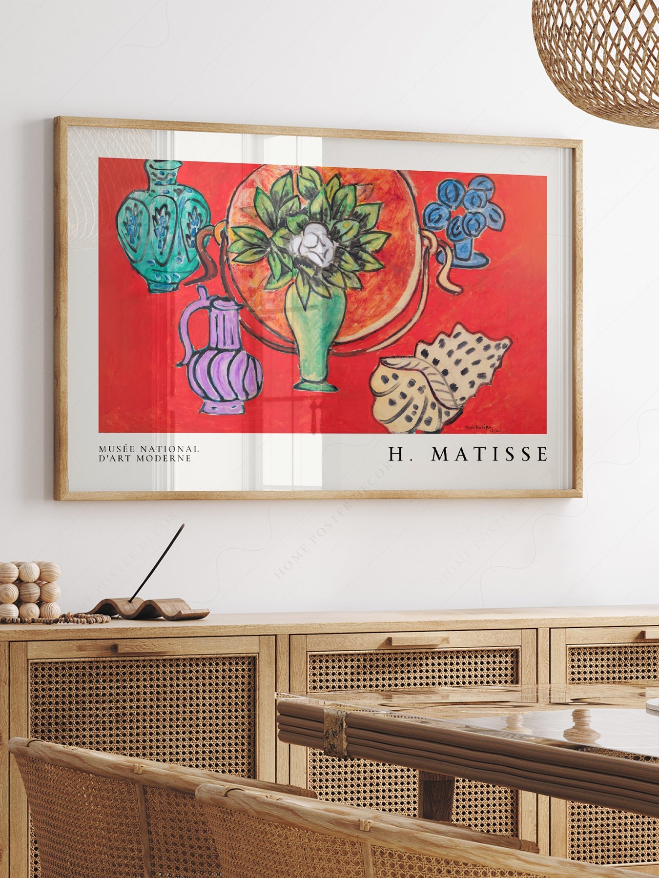 Henri Matisse Still Life with Magnolia Art Print – Vibrant Red Wall Decor