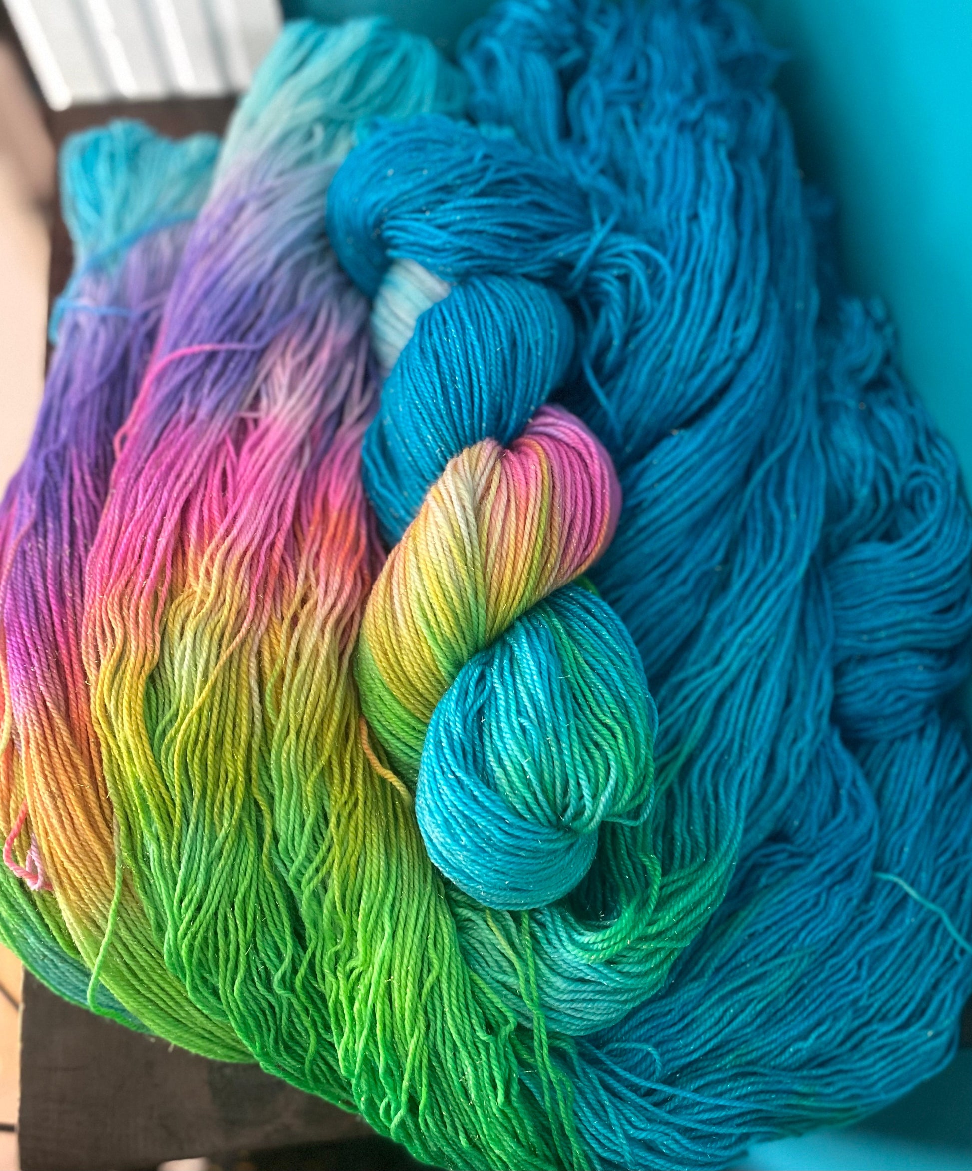 It's A Moonbow! Sparkly Silver Stellina Sock Yarn