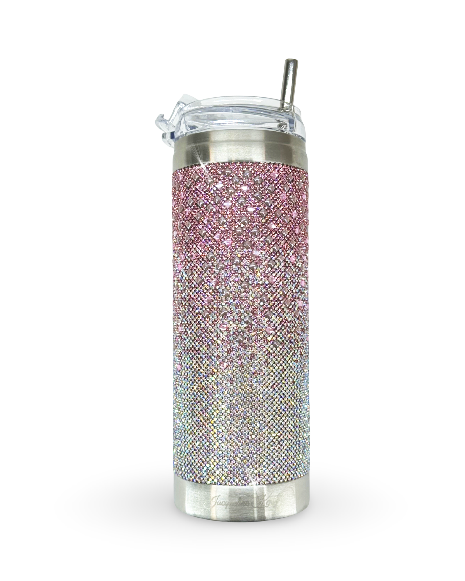 Gobelet en acier inoxydable orné de cristaux de 590 ml – Rose ombré