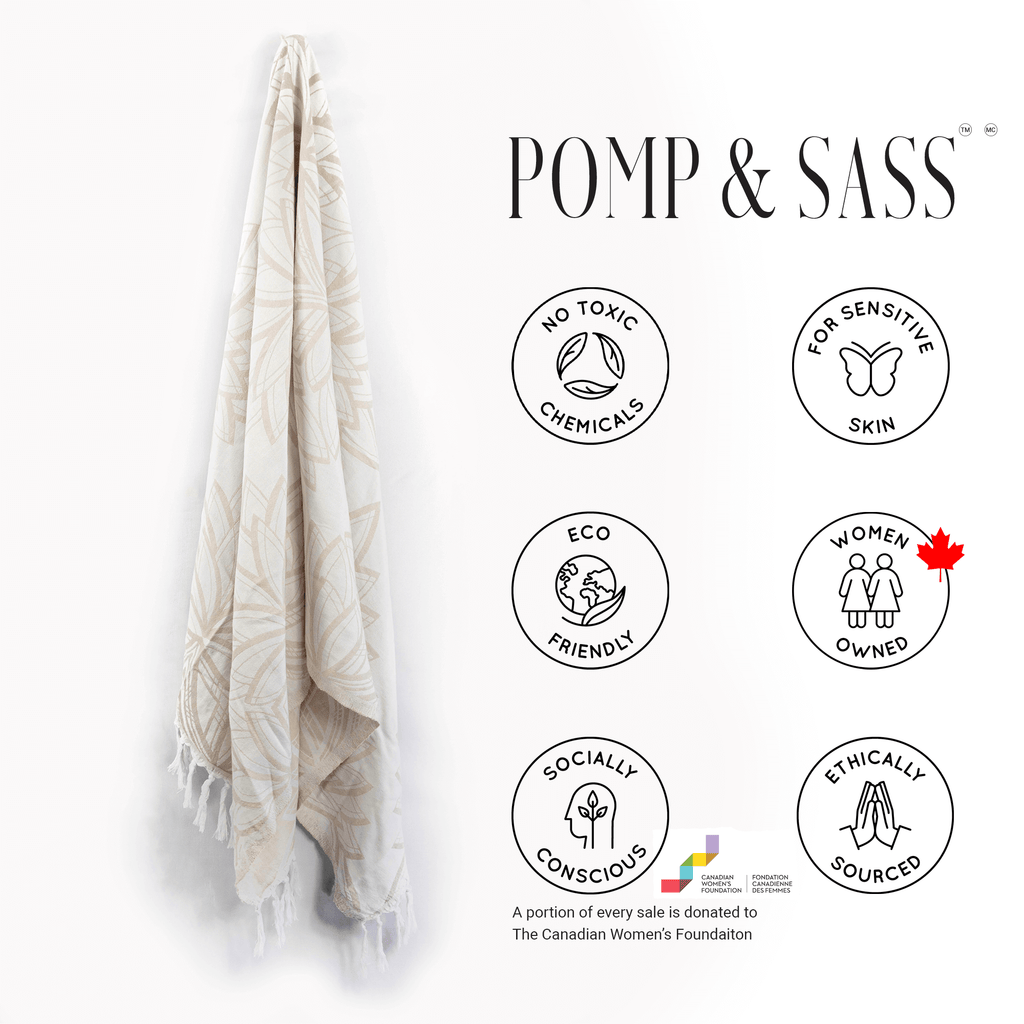 Turkish Towels Canada | Set in Oat + White