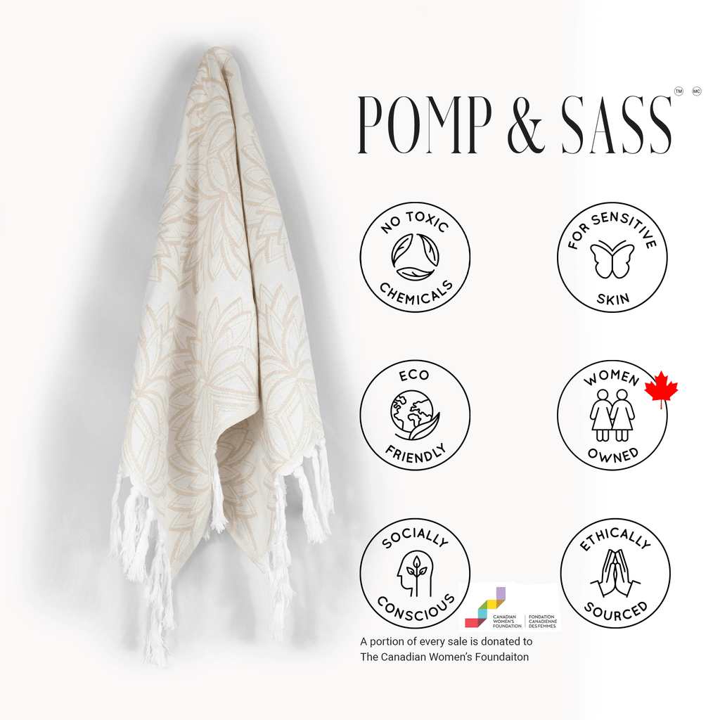 Serviettes turques Canada | Essuie-mains | Avoine + Blanc