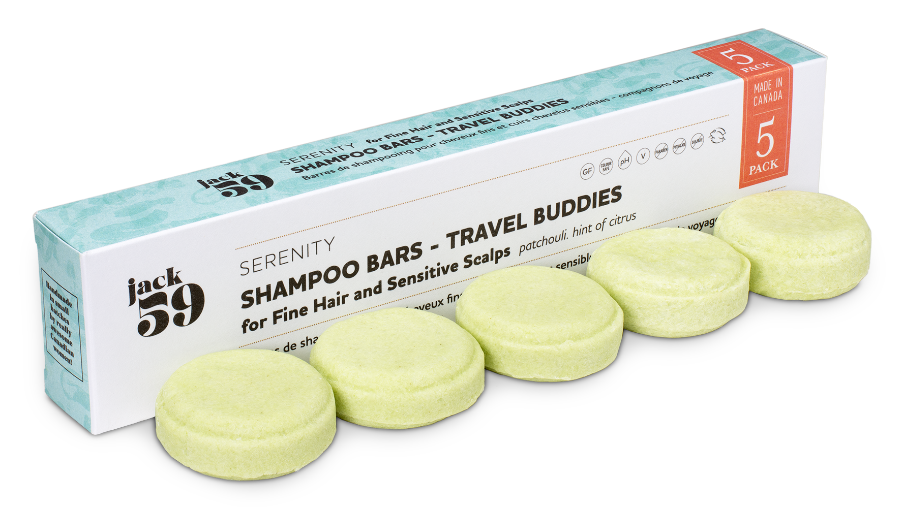 Recharge Travel Buddy, pack de 5 - Shampoing