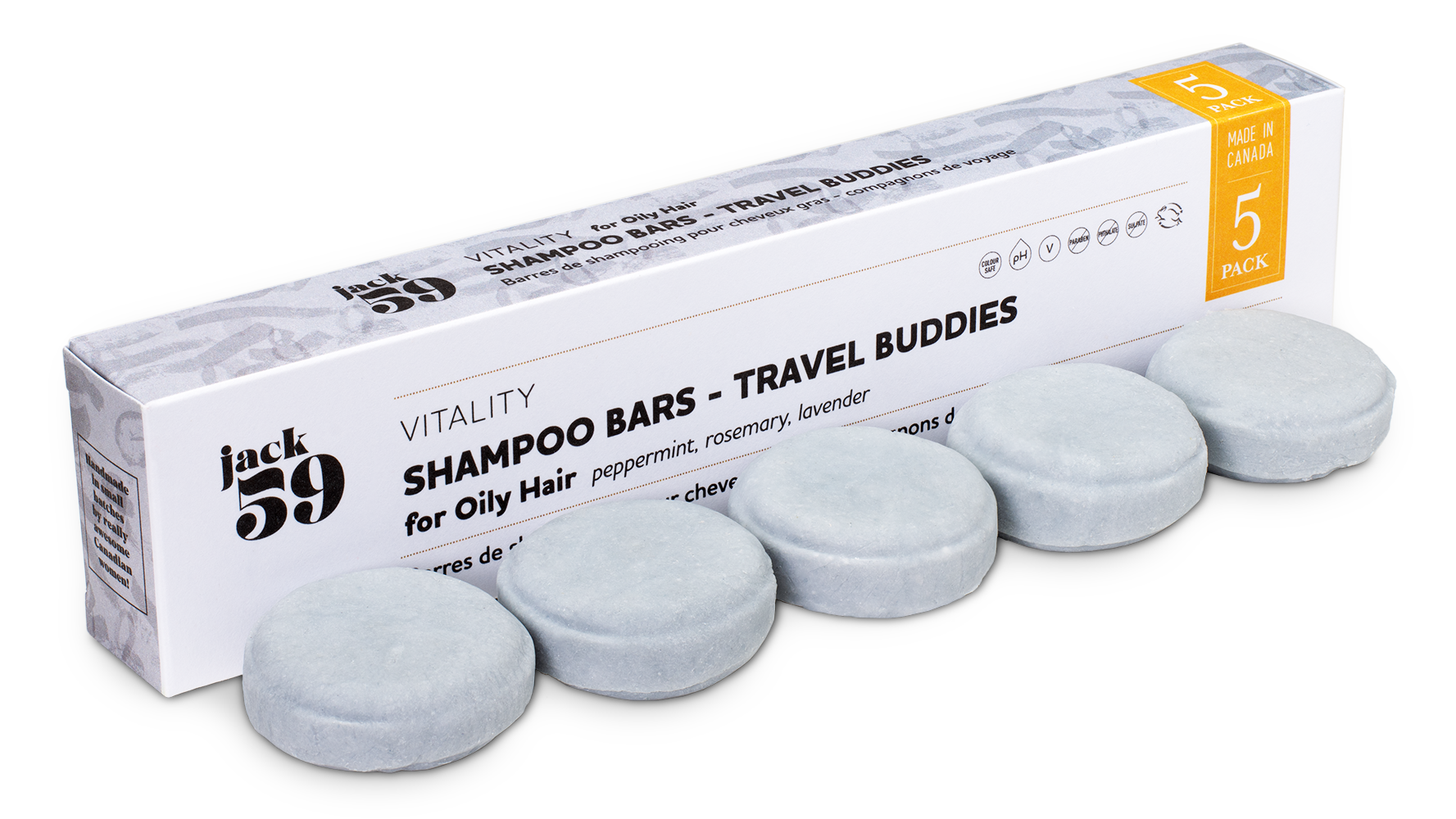 Recharge Travel Buddy, pack de 5 - Shampoing
