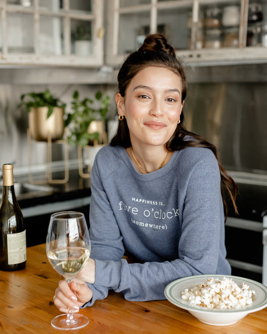 Women's Five O'Clock Crew Sweatshirt, Heather Navy