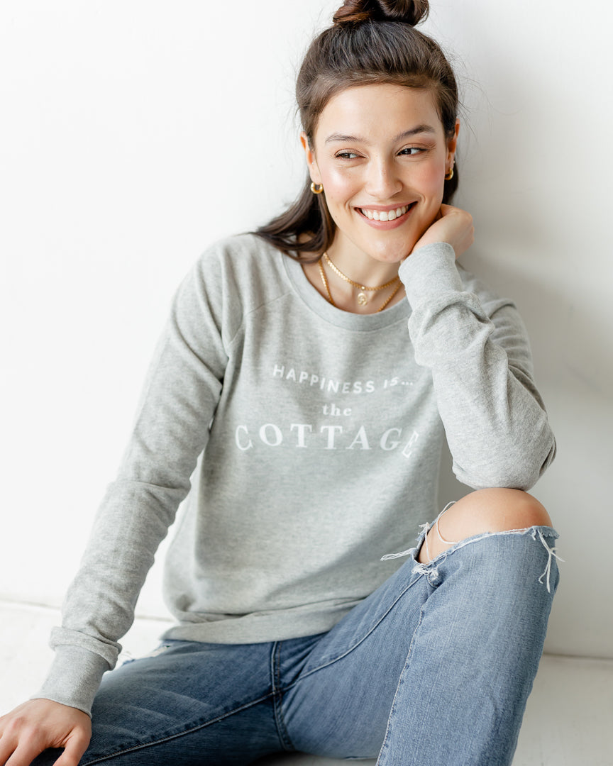 Women's Cottage Crew Sweatshirt, Heather Grey