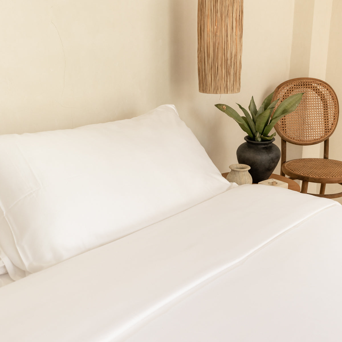 Ensemble de draps en satin de bambou biologique