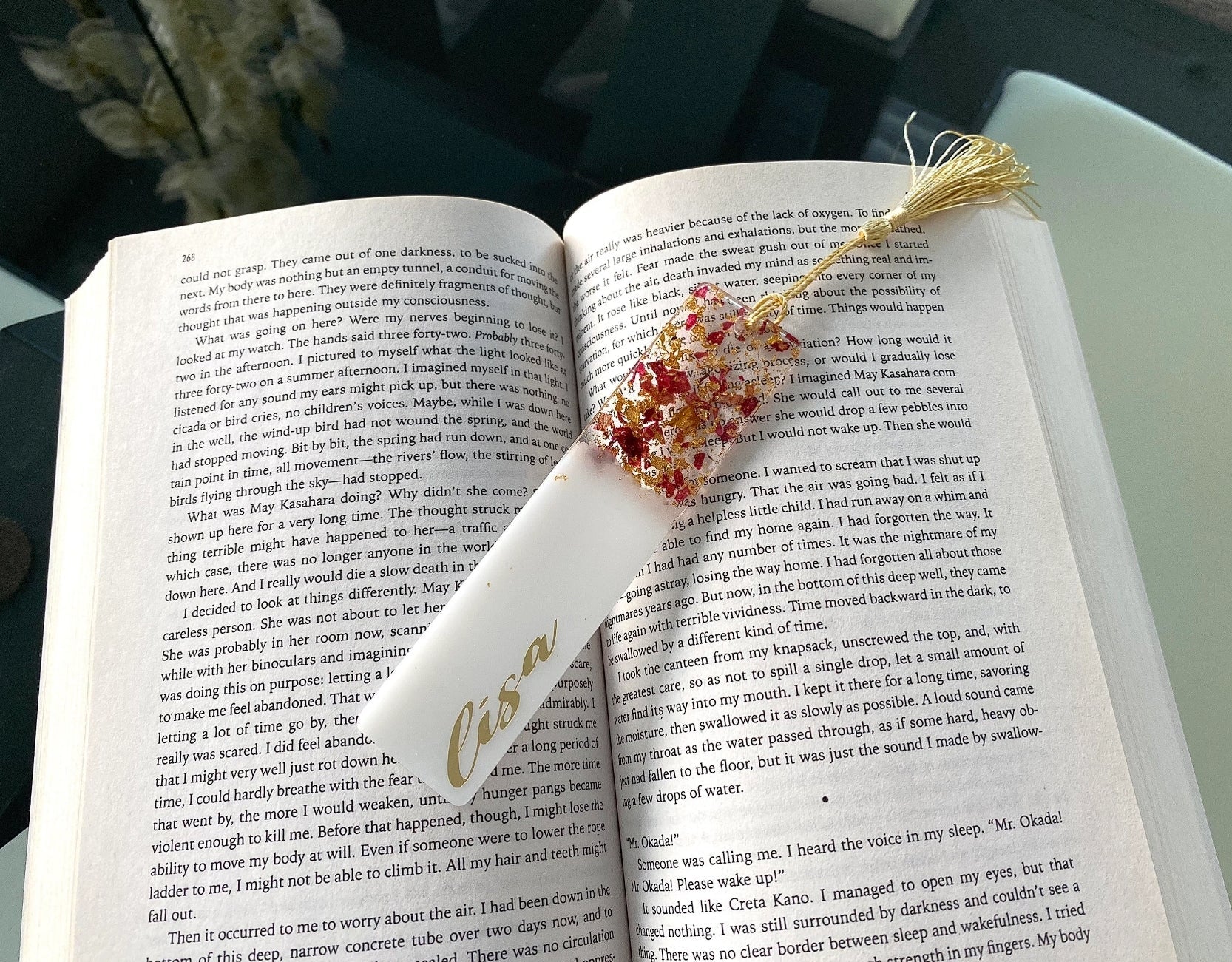 Rose Petal Resin Bookmark