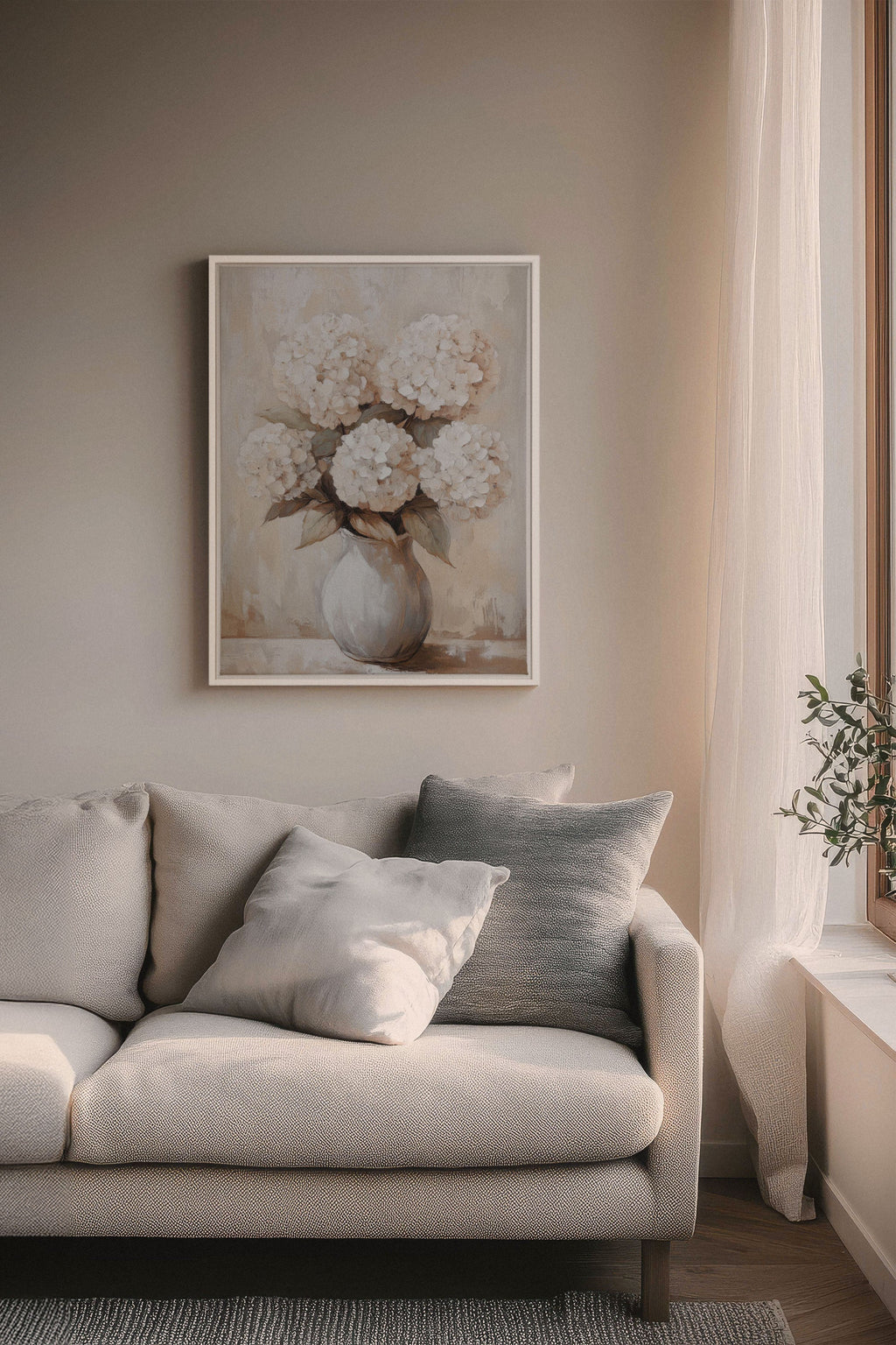 IVORY BLOOMS, Stretched Canvas Artwork