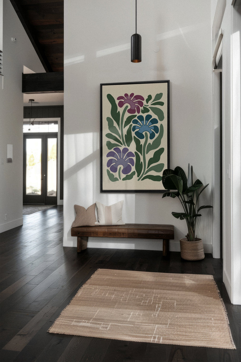 MYSTIC AZURE BLOOMS, Stretched Canvas Artwork