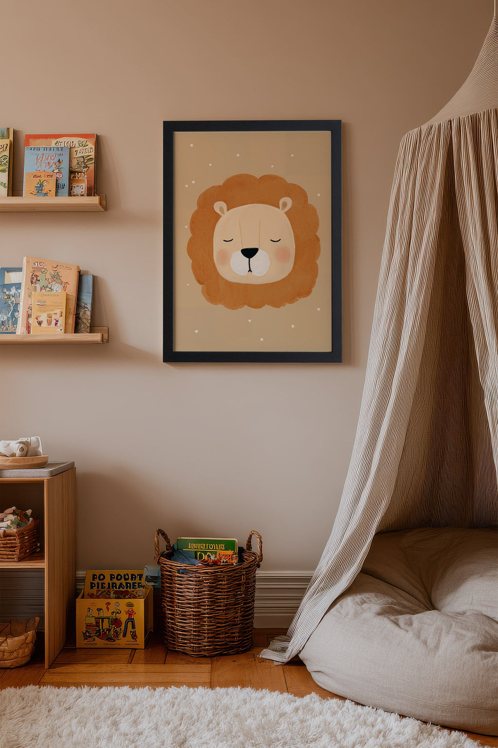 Dream Lion, Framed Canvas