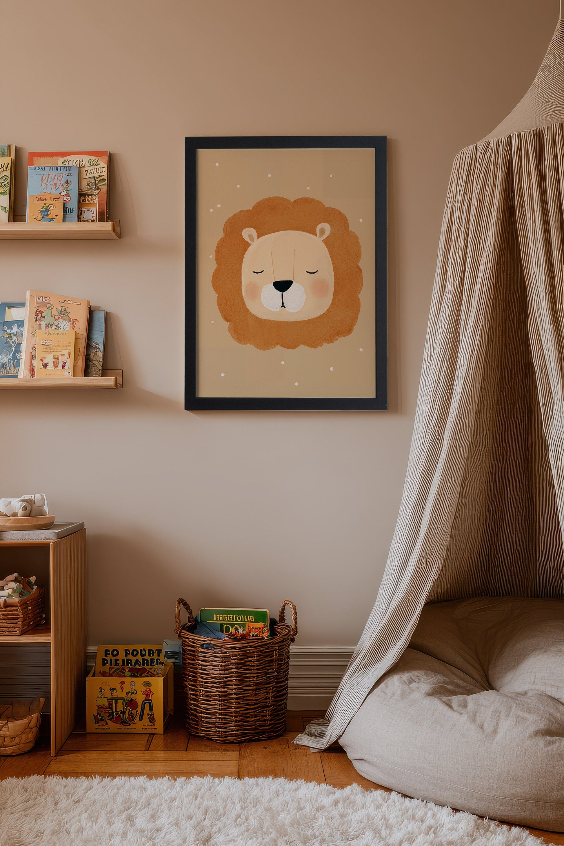 Dream Lion, Framed Canvas