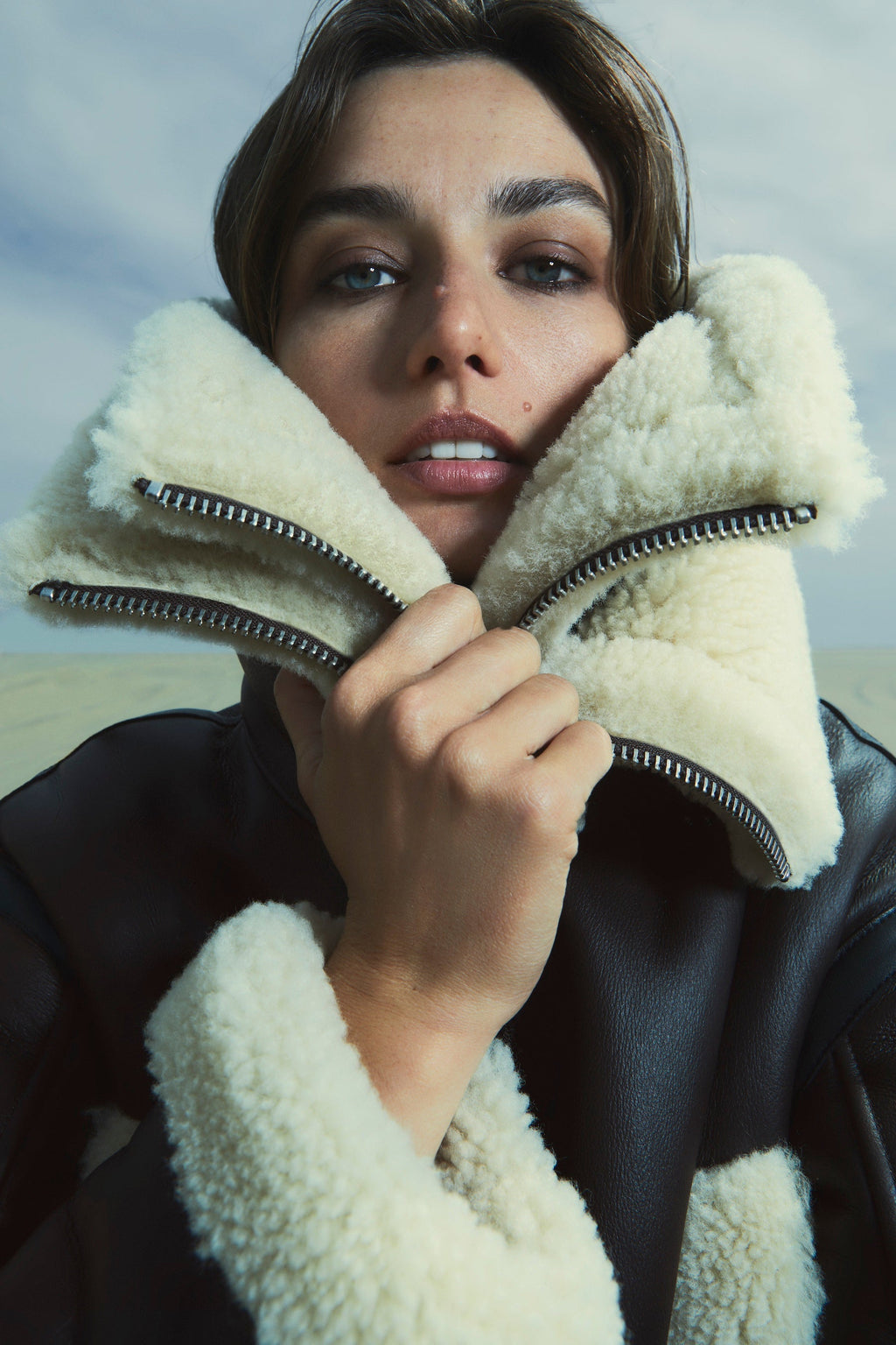PENELOPA Sheepskin jacket with double collar
