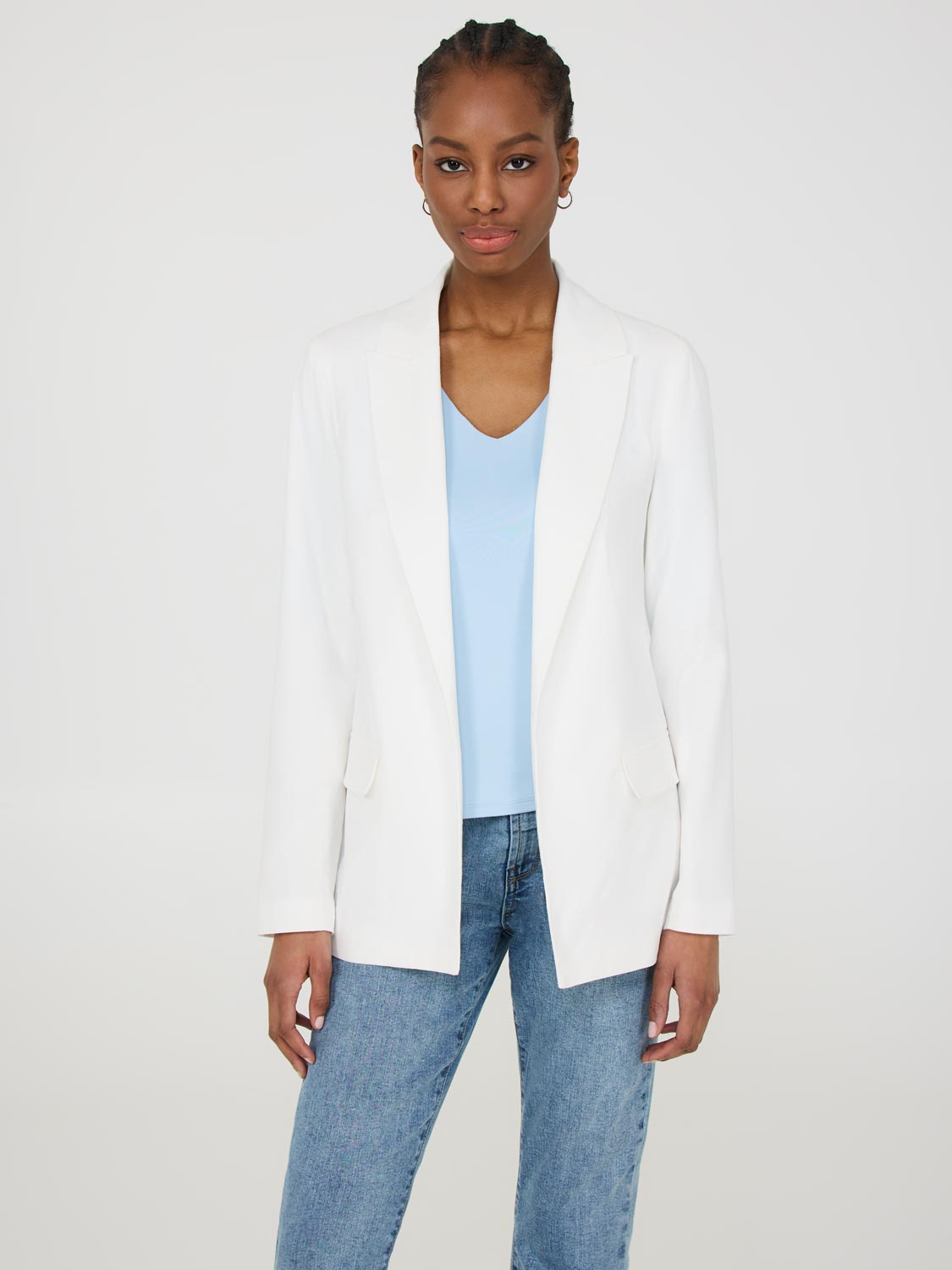 Blazer ouvert en lin mélangé