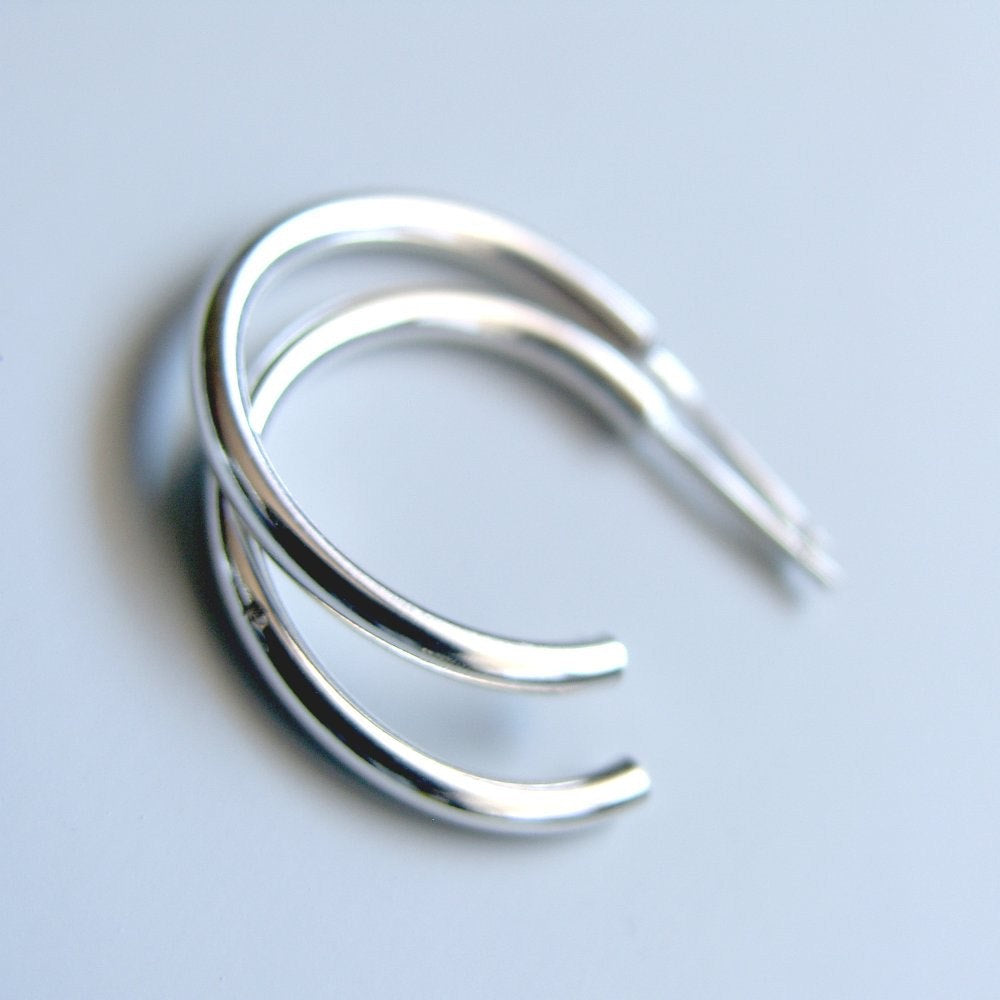 Sterling Silver Hoops Classic 1 inch Stud Hoop Earrings Silver Studs