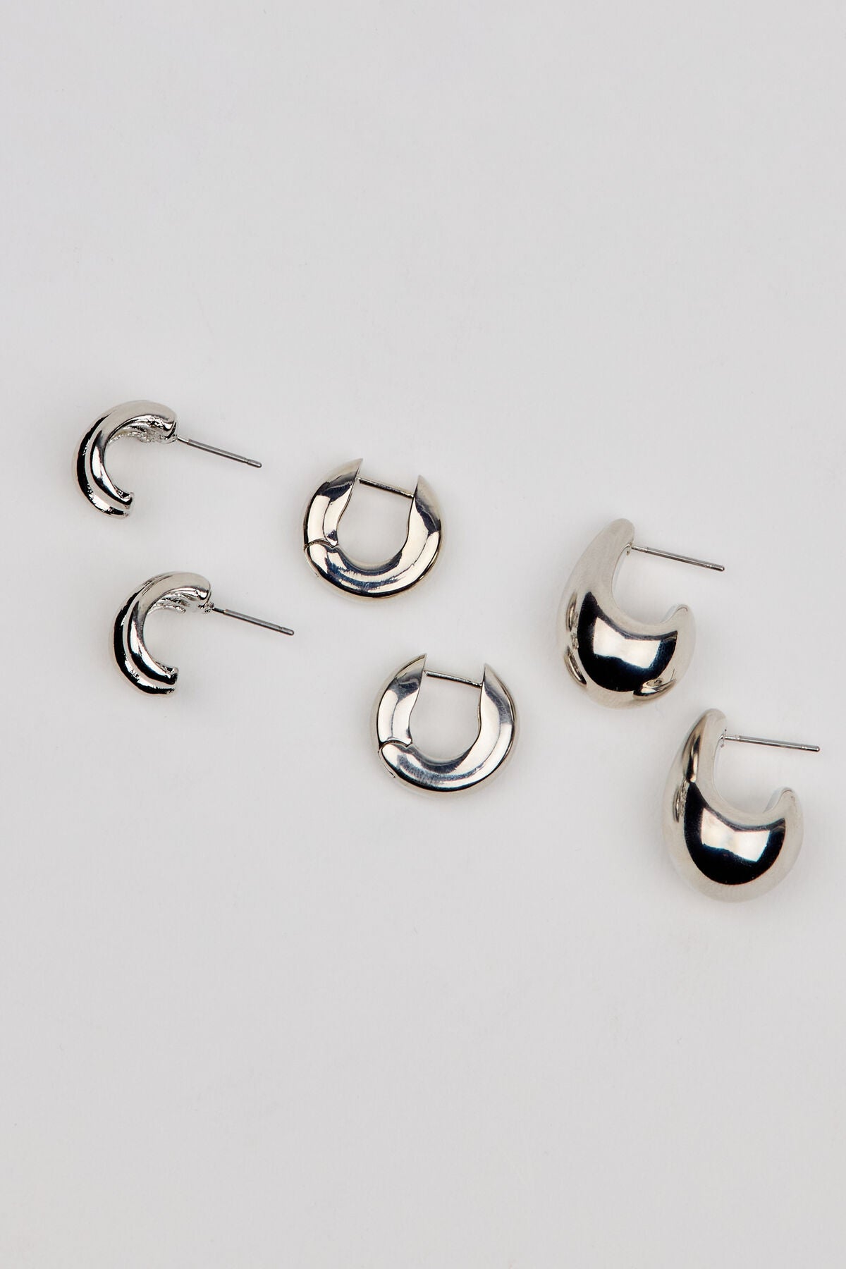 Lot de 3 boucles d'oreilles abstraites