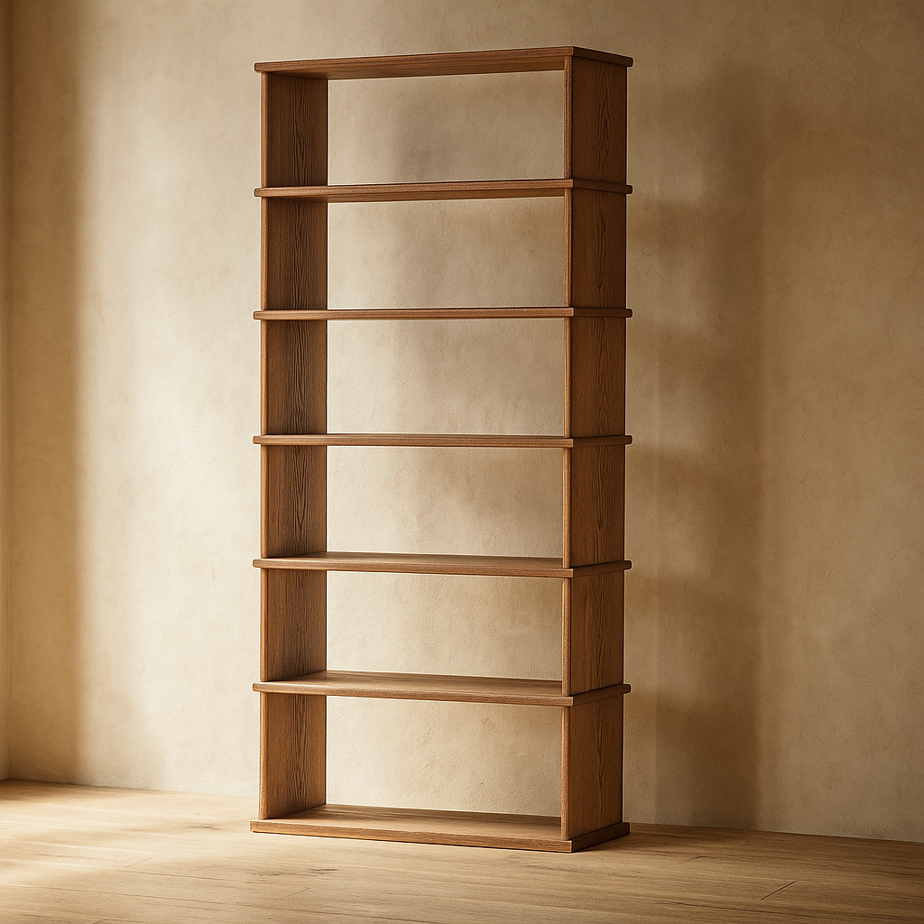 6 shelf bookcase in red oak