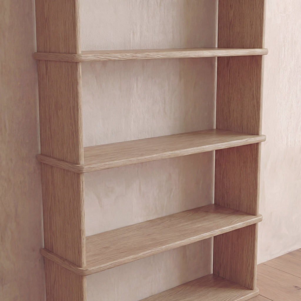 Bibliothèque à 6 étagères en chêne blanc