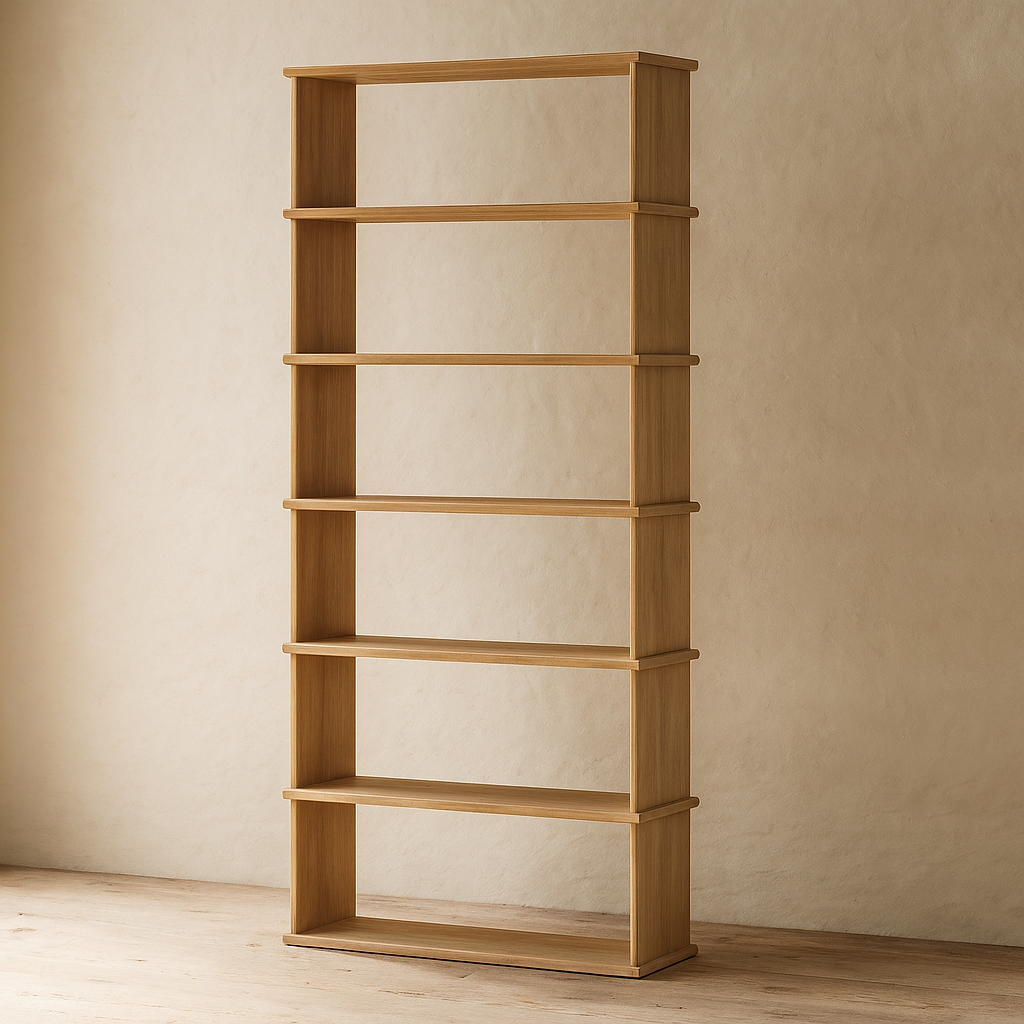 6 shelf bookcase in white oak