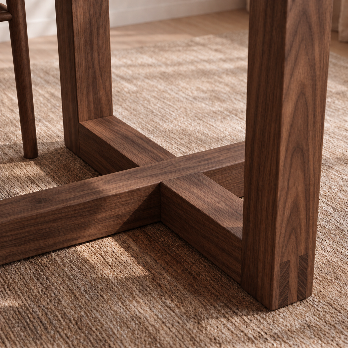6 person dining table in walnut