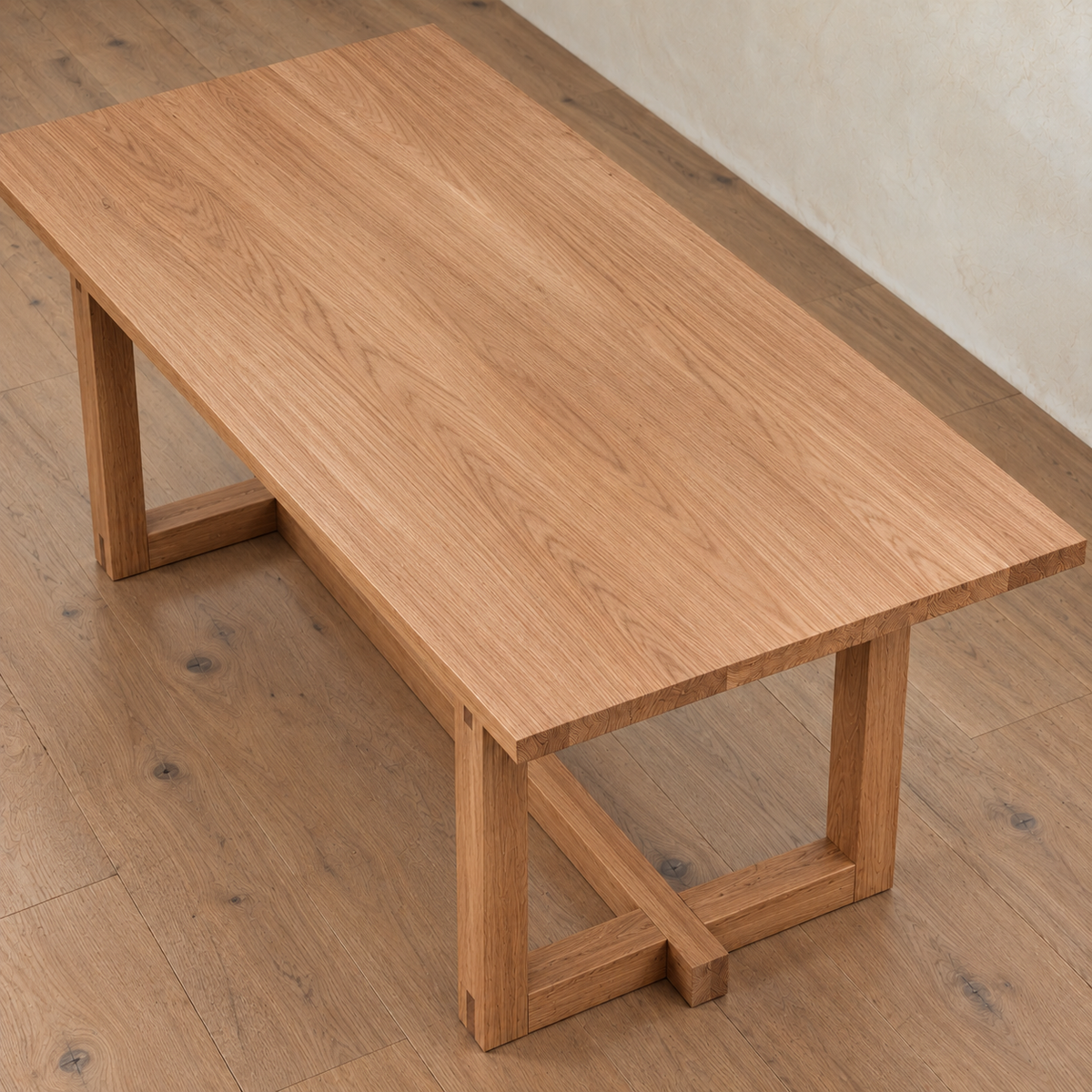 6 person dining table in red oak
