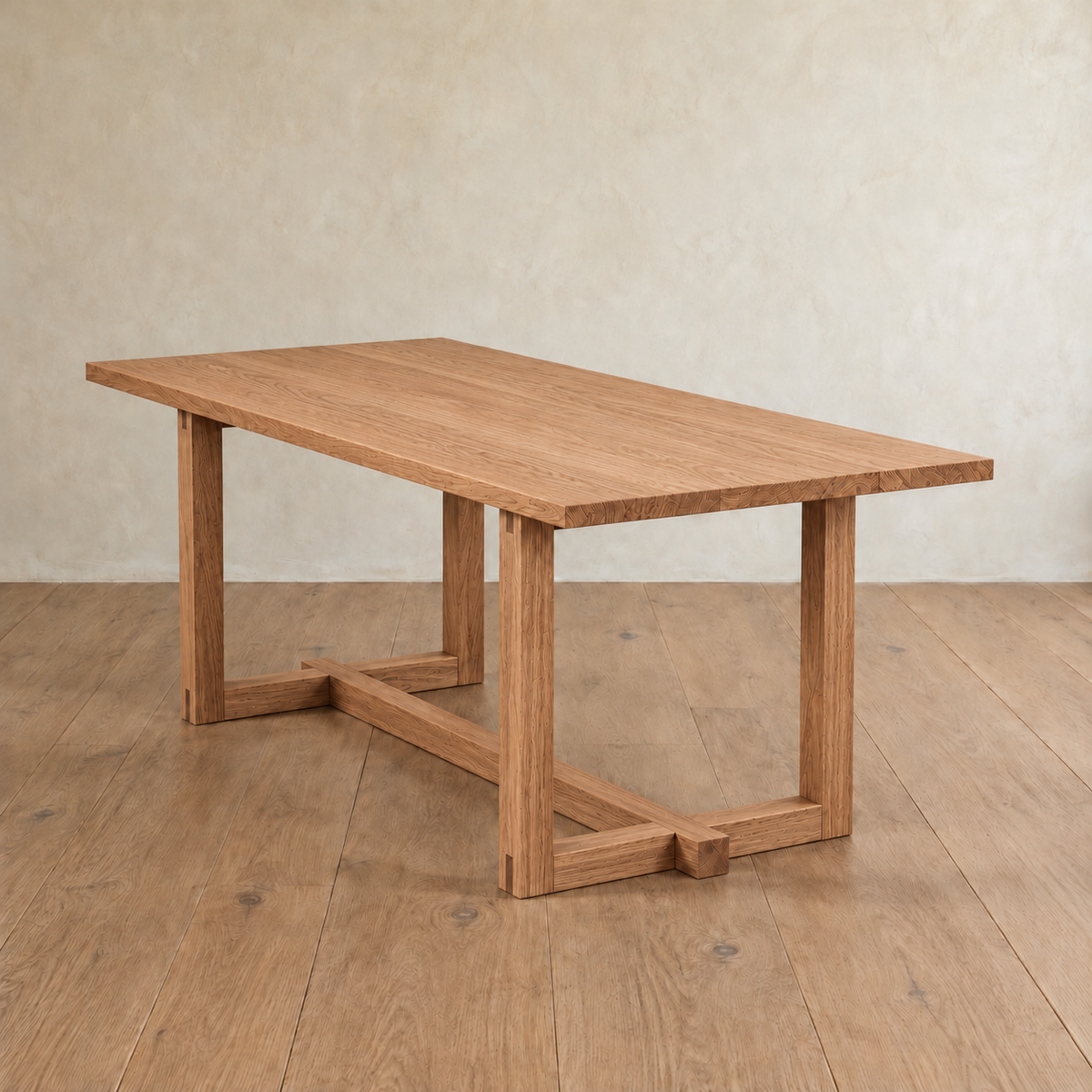 6 person dining table in red oak
