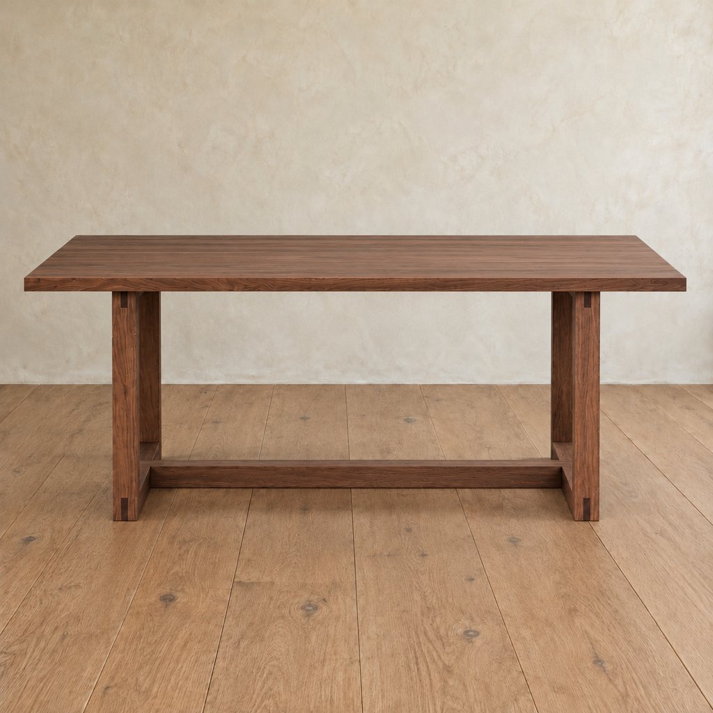 6 person dining table in walnut