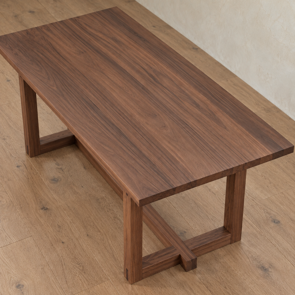 6 person dining table in walnut