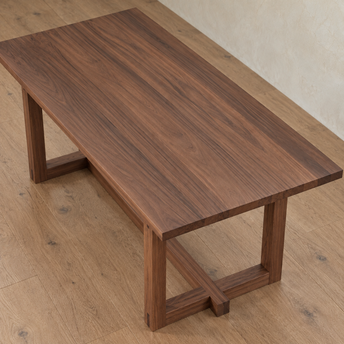 6 person dining table in walnut