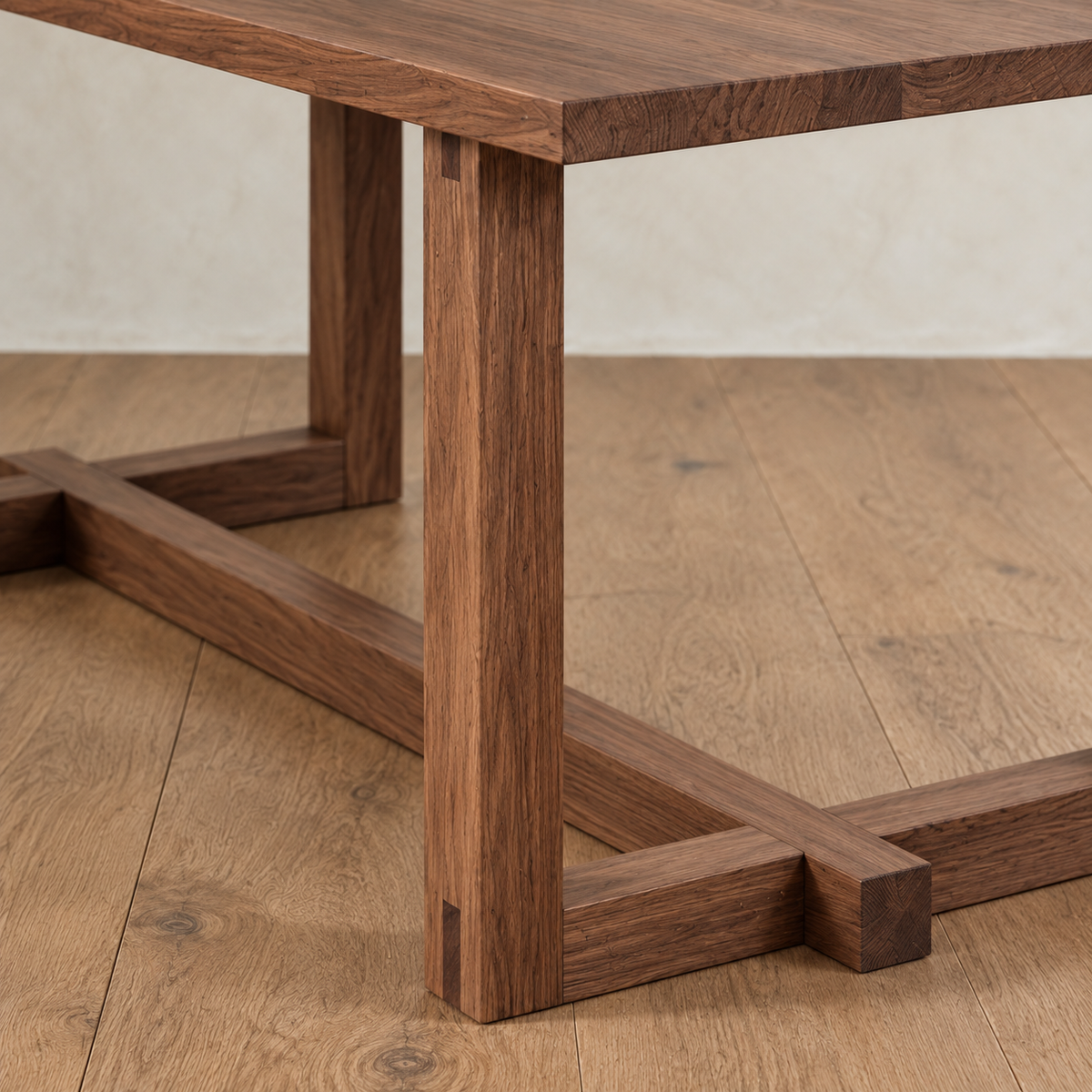 6 person dining table in walnut
