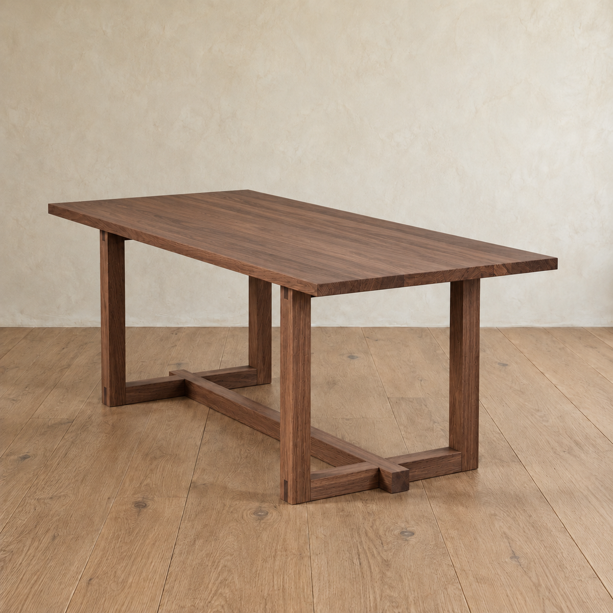 6 person dining table in walnut