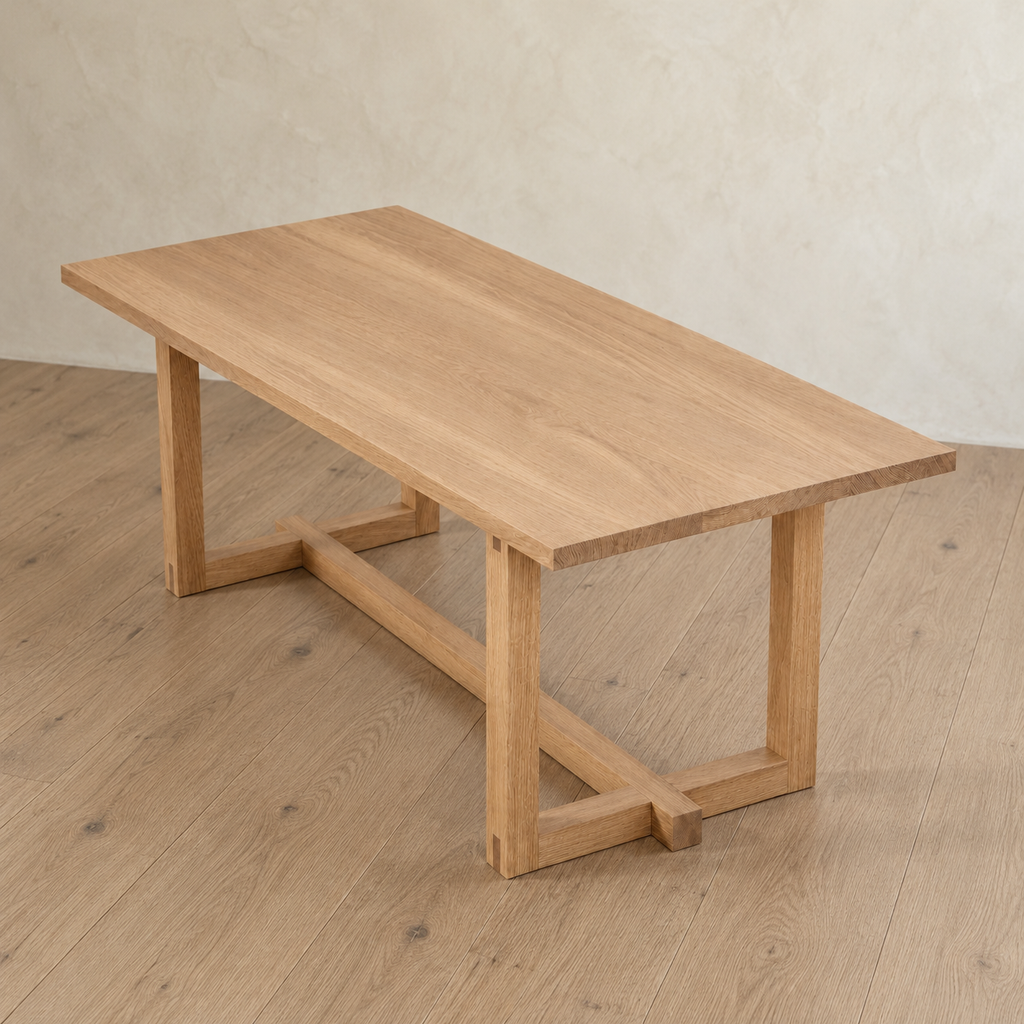 6 person dining table in white oak