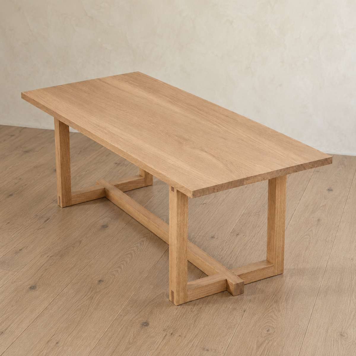 6 person dining table in white oak