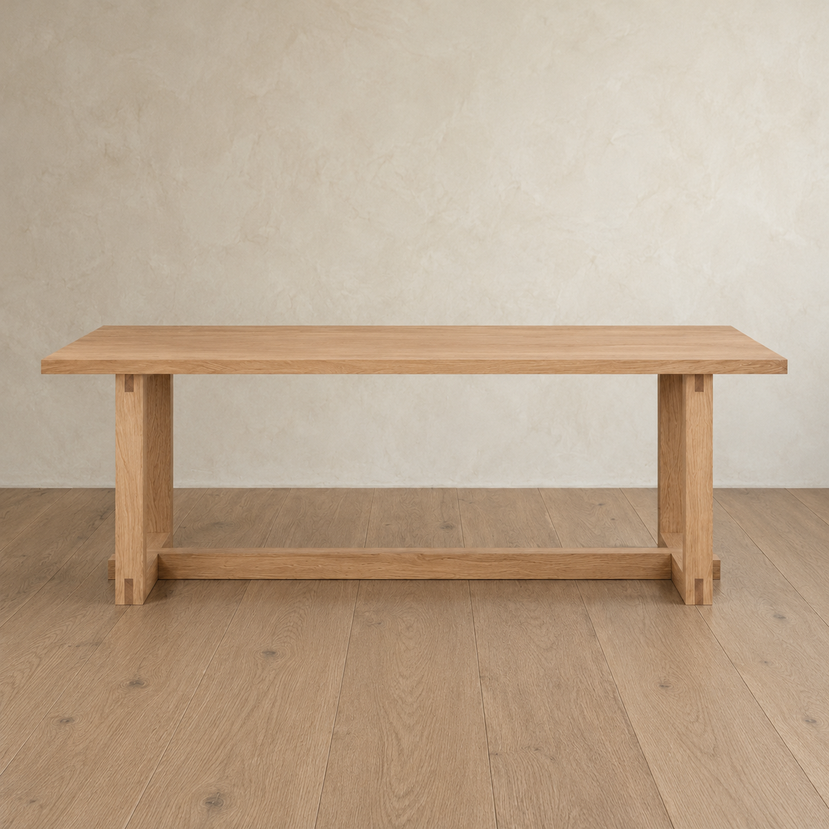 6 person dining table in white oak