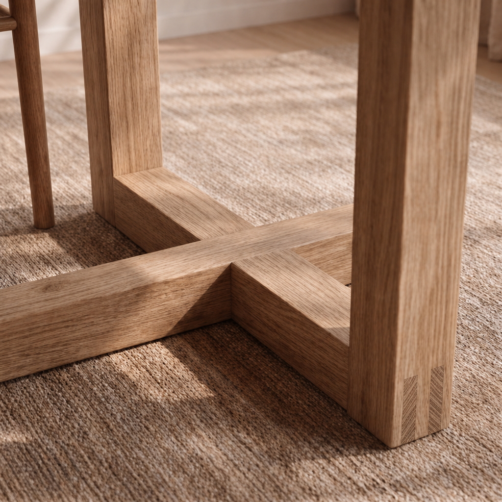 6 person dining table in white oak