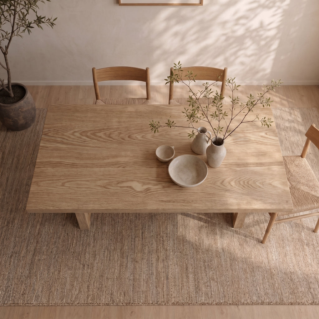 6 person dining table in white oak