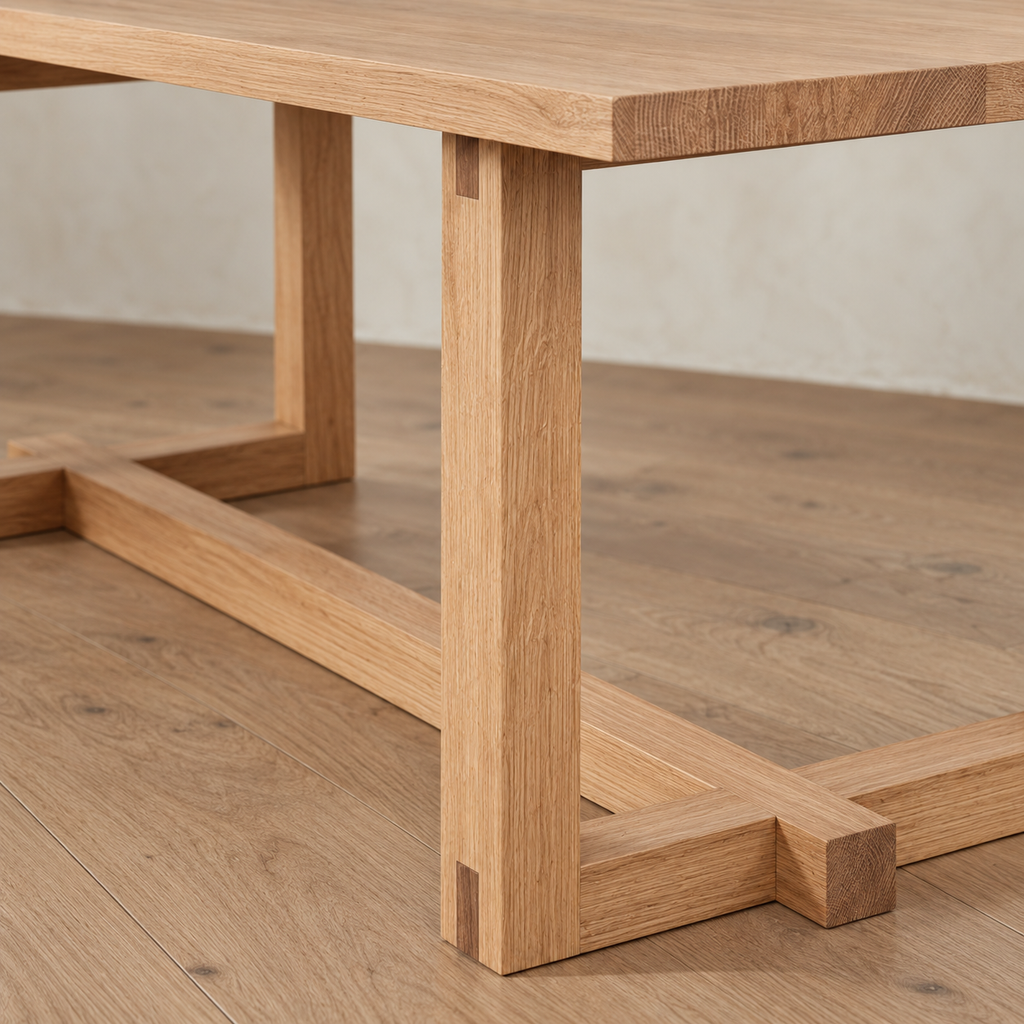 6 person dining table in white oak
