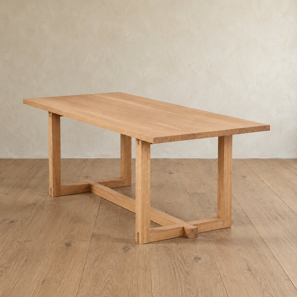 6 person dining table in white oak