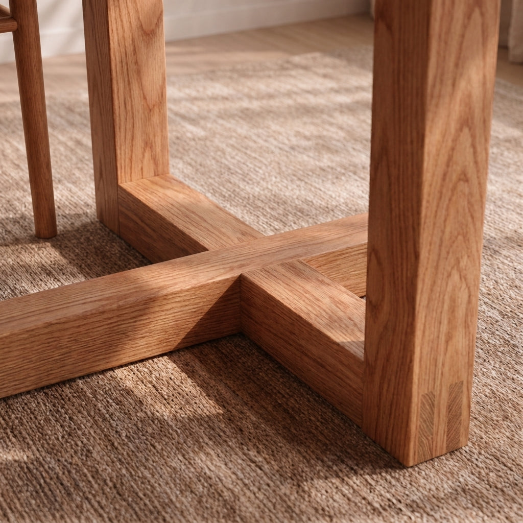 6 person dining table in red oak