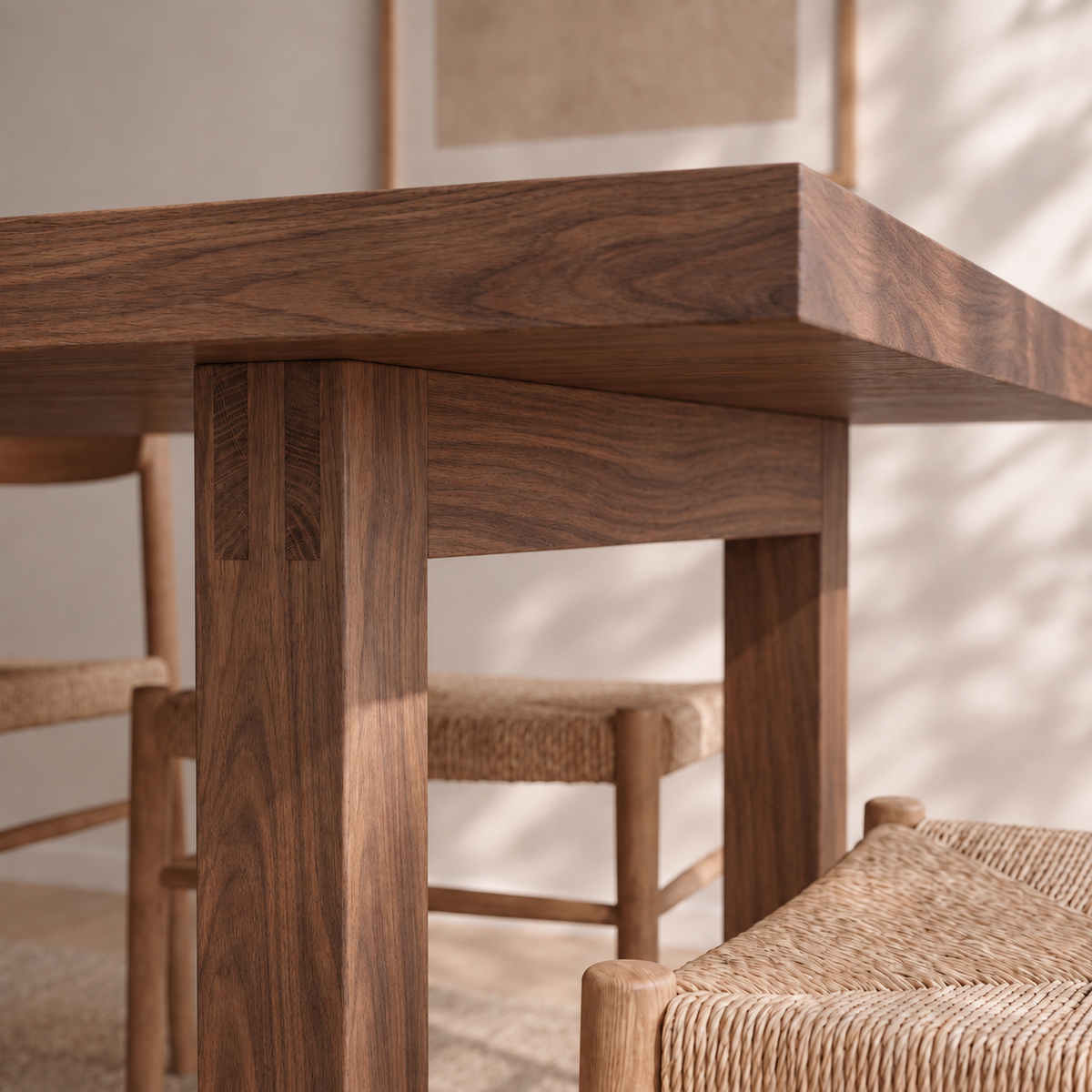 6 person dining table in walnut