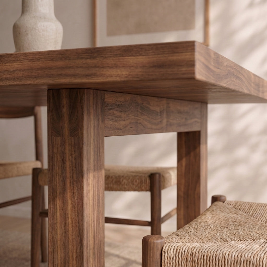 6 person dining table in walnut