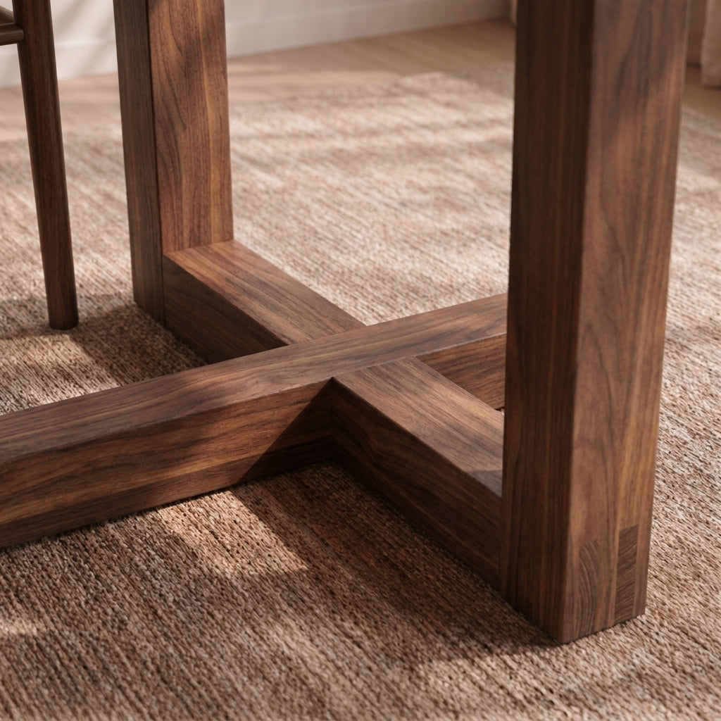6 person dining table in walnut