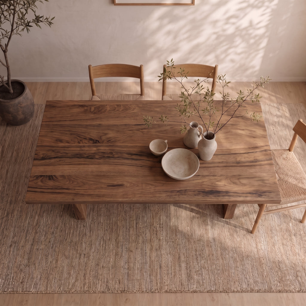 6 person dining table in walnut