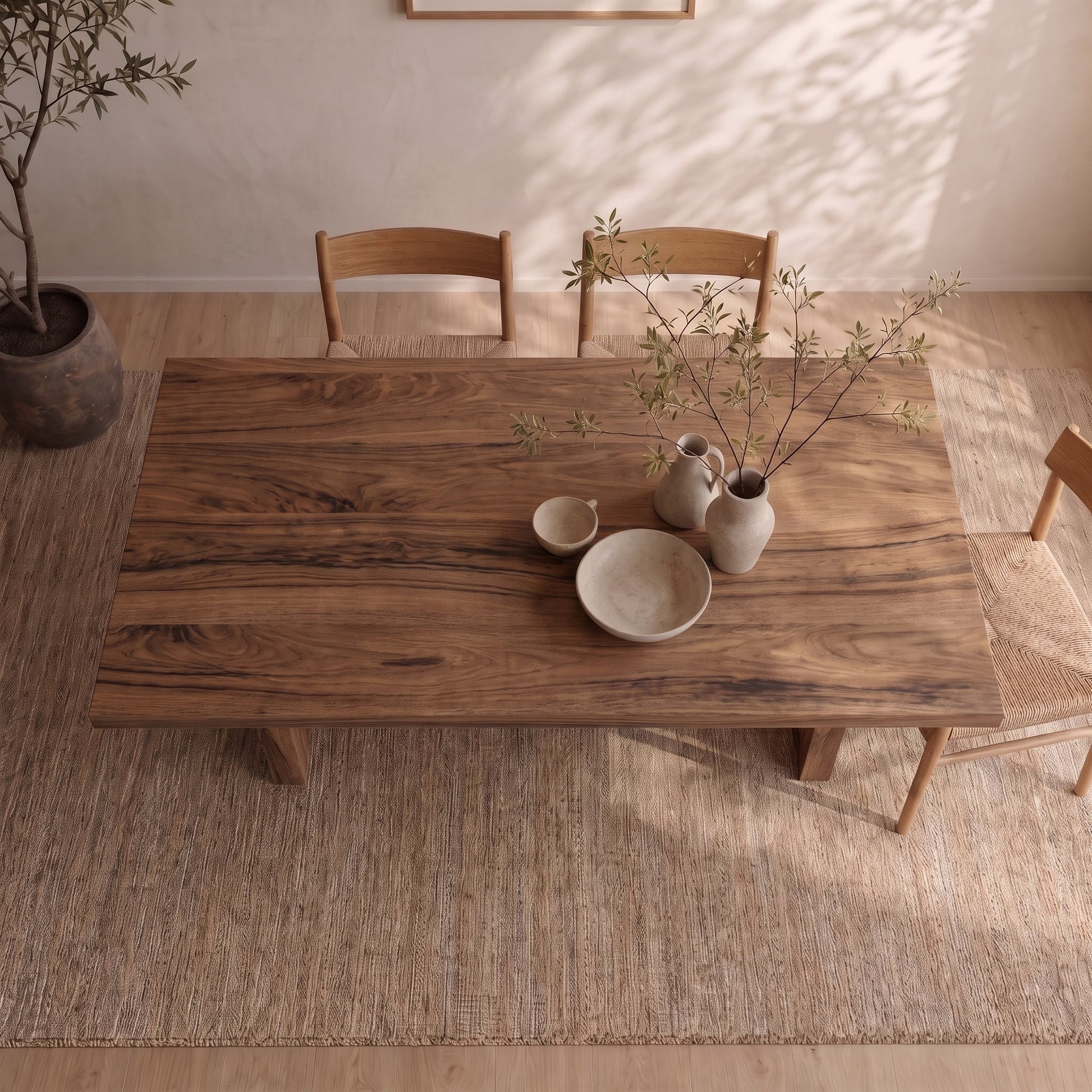 6 person dining table in walnut