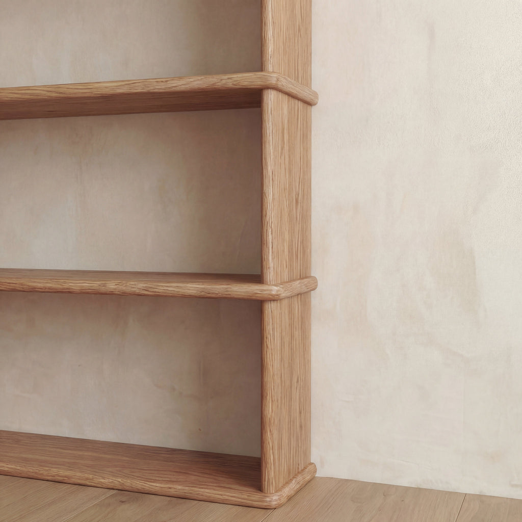 Bibliothèque à 6 étagères en chêne blanc