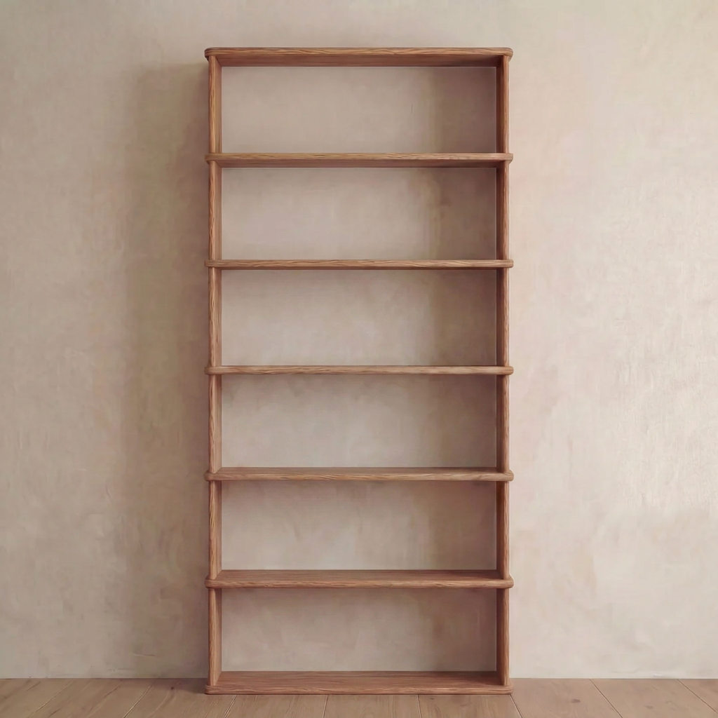 6 shelf bookcase in red oak
